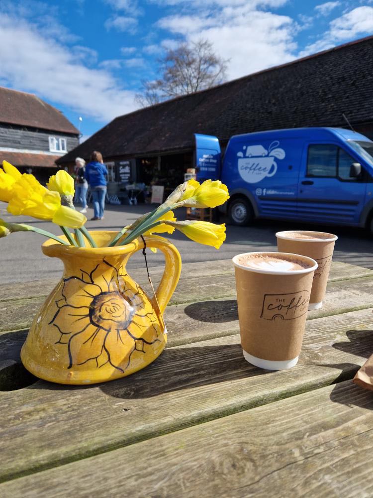 cup of coffee by our van