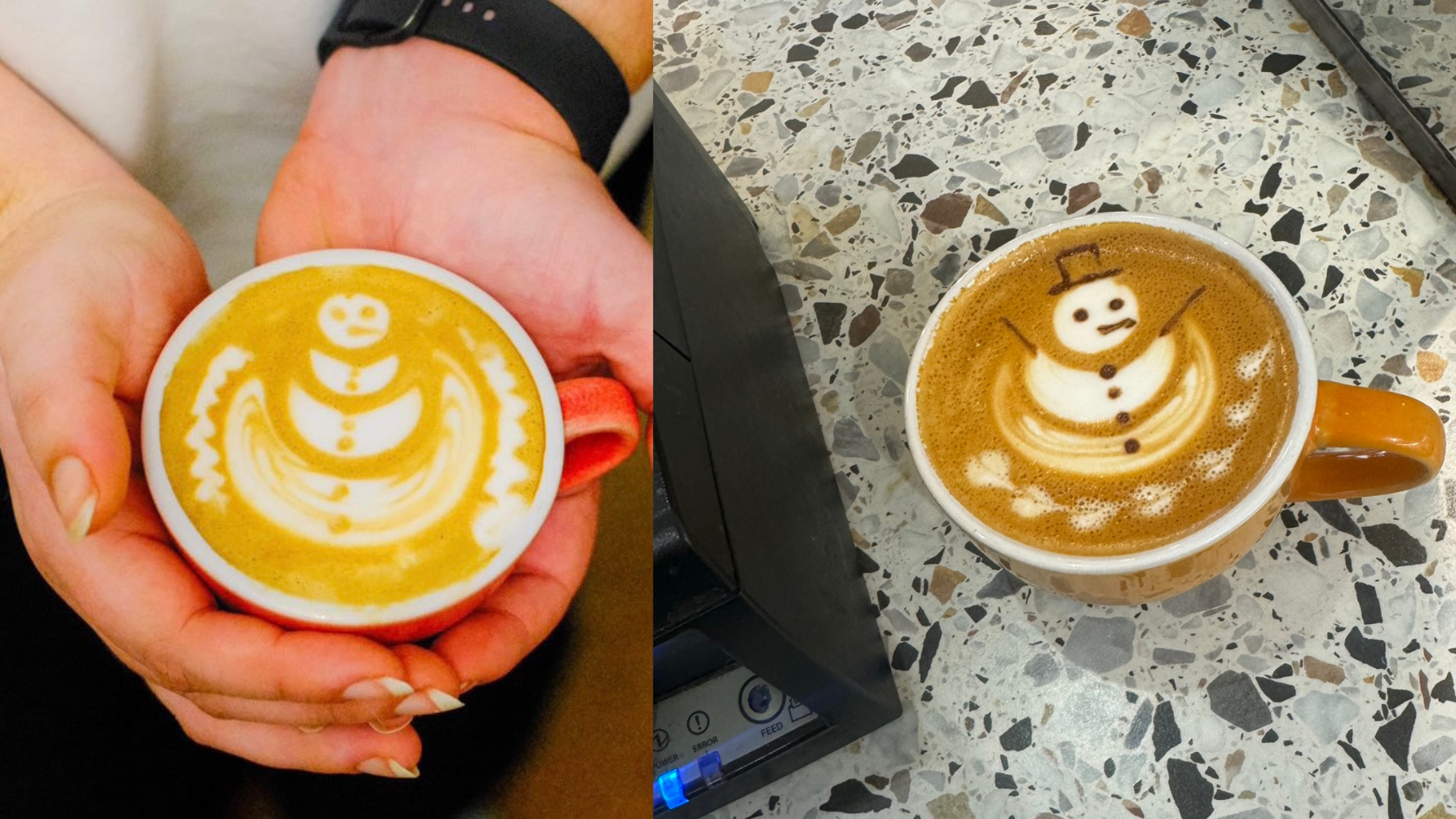 The 2024 snowman latte art throw-down